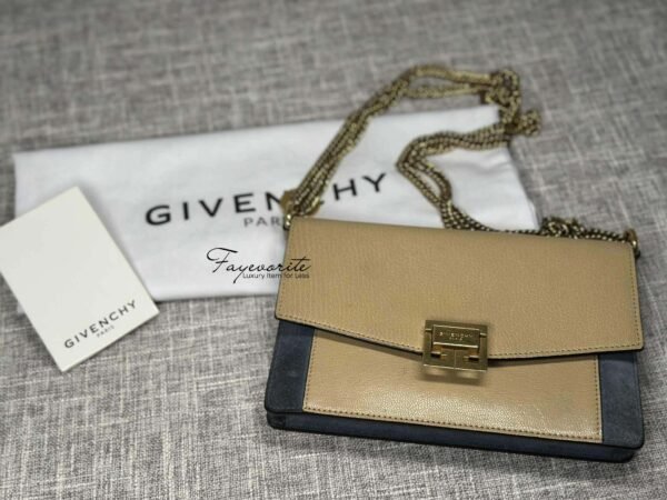 PRELOVED Givency Goatskin Suede GV3 Mini Chain Bag