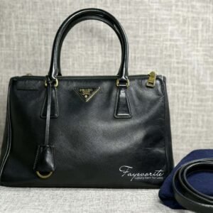 prada saffiano leather double zip galleria tote